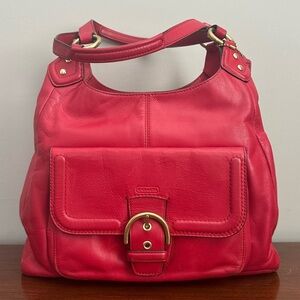 Coach Campbell Leather Hobo Bag in Raspberry Pink